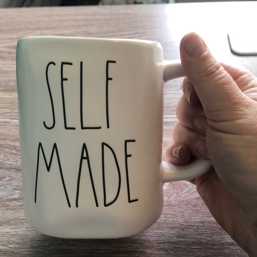 NWT Rae Dunn "Self Made" Mug Black and White